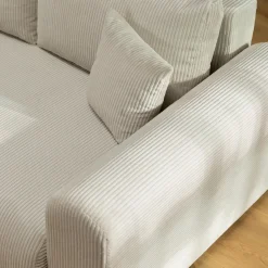 Garnero Arredamenti Divano letto angolare 4 posti 285x188cm con contenitore tessuto velluto a coste beige Soft Velluto a Coste Poso Beige Sale