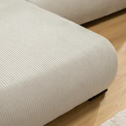 Garnero Arredamenti Divano letto angolare 4 posti 285x188cm con contenitore tessuto velluto a coste beige Soft Velluto a Coste Poso Beige Sale