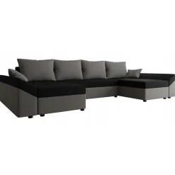 Garnero Arredamenti Divano letto angolare 5 posti 321cm grigio nero Appia Clearance
