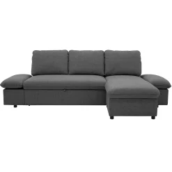 Garnero Arredamenti Divano letto angolare 3 posti 260x148cm con contenitore antracite Arturo Outlet