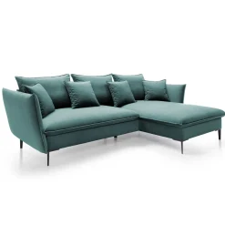 Garnero Arredamenti Divano letto angolare destro 3 posti 258x167cm tessuto petrolio Lushify Tessuto Riviera Vellutato Petrolio Online