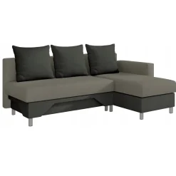 Garnero Arredamenti Divano letto angolare destra 3 posti 215cm grigio scuro e chiaro Aureliano Hot