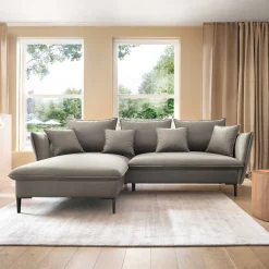 Garnero Arredamenti Divano letto angolare sinistro 3 posti 258x167cm tessuto beige Lushify Tessuto Riviera Vellutato Beige Clearance