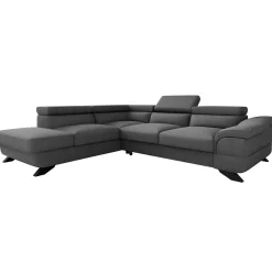 Garnero Arredamenti Divano letto angolare sinistro 5 posti 272x219cm tessuto antracite Lumma Hot