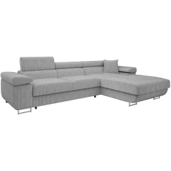 Garnero Arredamenti Divano letto con angolo a destra 4 posti 280x170cm box contenitore a coste grigio Elvio Velluto a Coste Poso Grigio Online