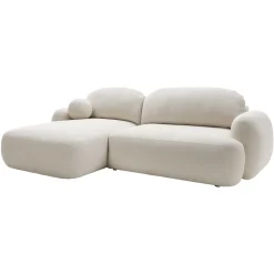 Garnero Arredamenti Divano letto con angolo a sinistra 4 posti 275x175cm con contenitore imbottito beige Aurum Discount