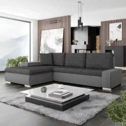 Garnero Arredamenti Divano letto matrimoniale 3 posti 265cm grigio chiaro e scuro Bette Sale