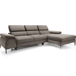 Garnero Arredamenti Divano letto regolabile angolare destra 4 posti 288x182cm tessuto beige Loungey Tessuto Vellutato Vogue Beige Outlet