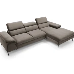 Garnero Arredamenti Divano letto regolabile angolare destra 4 posti 288x182cm tessuto beige Loungey Tessuto Vellutato Vogue Beige Outlet