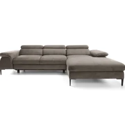 Garnero Arredamenti Divano letto regolabile angolare destra 4 posti 288x182cm tessuto beige Loungey Tessuto Vellutato Vogue Beige Outlet