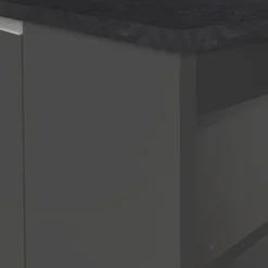 Garnero Arredamenti Isola cucina centrale 160x90cm 2 ante e vani antracite opaco con piano grigio effetto pietra Gourmet Antracite - Grigio pietra Sale