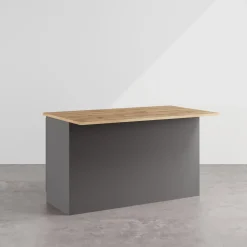 Garnero Arredamenti Isola cucina centrale 155x90cm 3 ante grigio antracite opaco con piano rovere Gourmet Antracite - Rovere Sale