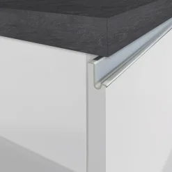 Garnero Arredamenti Isola cucina centrale 155x90cm 3 ante bianco laccato con piano grigio effetto pietra Gourmet Bianco Lucido - Grigio pietra Online