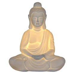 Garnero Arredamenti Lampada da tavolo moderna 25x31cm bianco Buddha Birba Discount