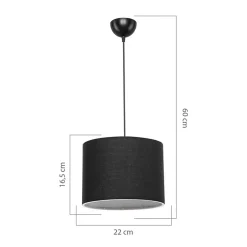 Garnero Arredamenti Lampadario 22x60cm da soffitto moderno nero Frabosa Hot