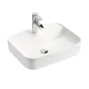 Garnero Arredamenti Lavabo bagno da appoggio 50x40cm rettangolare in ceramica bianco Arci Outlet