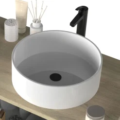 Garnero Arredamenti Lavabo bagno da appoggio rotondo Ø36cm in ceramica bianco lucido Linkuva Hot