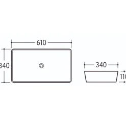 Garnero Arredamenti Lavabo bagno da appoggio 61x34cm ceramica Obscur Nero Clearance