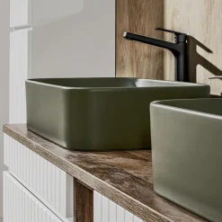 Garnero Arredamenti Lavabo bagno da appoggio 61x38cm ceramica verde Roundy Sale