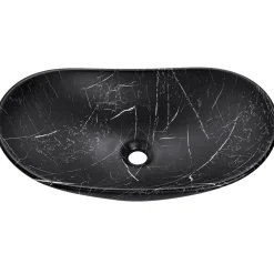 Garnero Arredamenti Lavabo bagno da appoggio 61x36cm ceramica nero Spuky