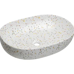 Garnero Arredamenti Lavabo bagno da appoggio 60x42cm ceramica bianco Pollok Online