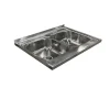 Garnero Arredamenti Lavello da appoggio 80x60 cm 2 vasche acciaio inox Marlow Outlet