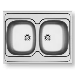Garnero Arredamenti Lavello da appoggio 80x60cm cucina 2 vasche acciaio inox Help Online