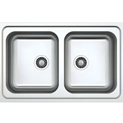 Garnero Arredamenti Lavello da incasso 79x50cm 2 vasche acciaio inox Tearcrom Sale