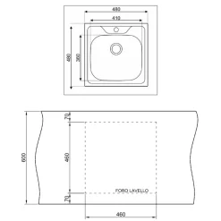 Garnero Arredamenti Lavello da incasso 48x48cm a pozzetto 1 vasca acciaio inox Prokit Online