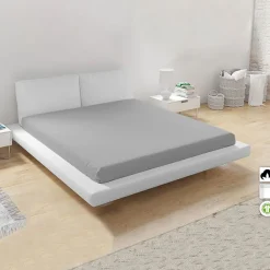 Garnero Arredamenti Lenzuolo oversize con angoli in cotone bio 180x200cm grigio Rolla Hot