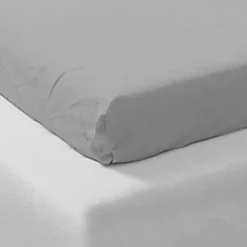 Garnero Arredamenti Lenzuolo singolo con angoli in cotone bio 90x200cm grigio Rolla New