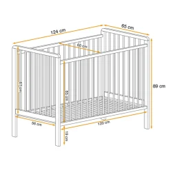 Garnero Arredamenti Lettino con materasso bambini neonati culla cassetto 65x124cm bianco Destiny Discount
