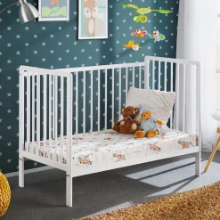 Garnero Arredamenti Lettino per bambini con materasso 65x124cm bianco Shine New