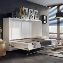 Garnero Arredamenti Letto a scomparsa orizzontale 120x200 cm una piazza e mezza bianco Chimera Best