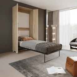 Garnero Arredamenti Letto a scomparsa verticale 90x200cm singolo sonoma Calvin Gihome® Rovere Clearance