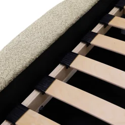 Garnero Arredamenti Letto alla francese 140x200cm con rete contenitore imbottito tessuto bouclé beige Aluna Tessuto Abriamo Beige New