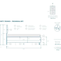 Garnero Arredamenti Letto contenitore una piazza e mezza 120x195cm imbottito tessuto tortora DreamSpace Tessuto Woven Tortora Best