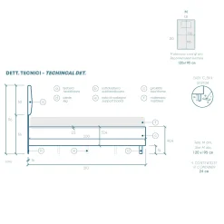 Garnero Arredamenti Letto contenitore una piazza e mezza 120x195cm imbottito tessuto grigio ZenZone Sale