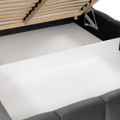 Garnero Arredamenti Letto matrimoniale oversize 180x200 cm con rete contenitore imbottito grigio scuro Cometa Tessuto Kronos Grigio Scuro Hot