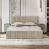 Garnero Arredamenti Letto matrimoniale oversize 180x200cm imbottito con contenitore beige Emporio Outlet