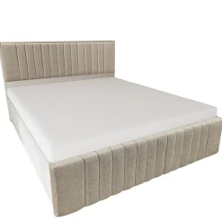 Garnero Arredamenti Letto matrimoniale oversize 180x200cm imbottito con contenitore beige Emporio Outlet