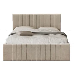 Garnero Arredamenti Letto matrimoniale oversize 180x200cm imbottito con contenitore beige Emporio Outlet