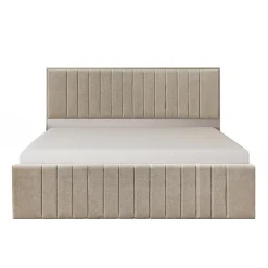 Garnero Arredamenti Letto matrimoniale oversize 180x200cm imbottito con contenitore beige Emporio Outlet