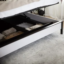 Garnero Arredamenti Letto oversize contenitore 180x200cm con LED e presa USB-C grigio nero rovere Luna Outlet