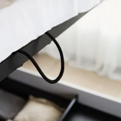 Garnero Arredamenti Letto oversize contenitore 180x200cm con LED e presa USB-C grigio nero rovere Luna Outlet