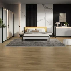 Garnero Arredamenti Letto oversize contenitore 180x200cm con LED e presa USB-C grigio nero rovere Luna Outlet