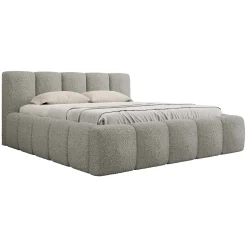 Garnero Arredamenti Letto oversize 180x200cm con rete contenitore imbottito tessuto bouclé grigio Aluna Tessuto Abriamo Grigio Best
