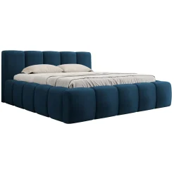 Garnero Arredamenti Letto oversize 180x200cm con rete contenitore imbottito blu Aluna Tessuto Kronos Blu Best