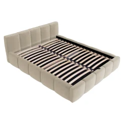 Garnero Arredamenti Letto oversize 180x200cm con rete contenitore imbottito beige Aluna Tessuto Paros Beige Online