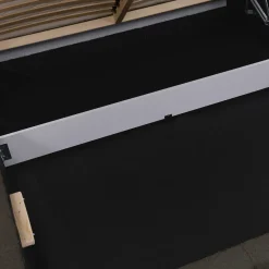 Garnero Arredamenti Letto oversize 180x200cm con rete contenitore imbottito tessuto bouclé nero Aluna Tessuto Abriamo nero Hot